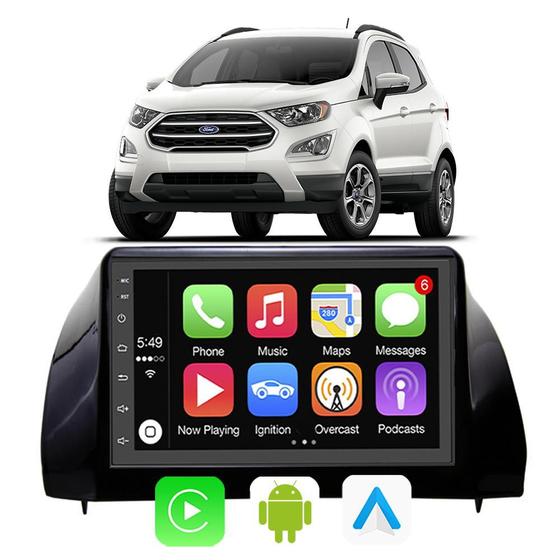 Imagem de Kit Multimidia Android 7 Pol Ecosport 2018 a 2021 Carplay + Moldura Painel 