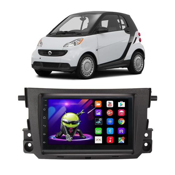 Imagem de Kit Multimidia Android 7 Polegadas Smart Fortwo 2009 e 2010 + Câmera e Moldura