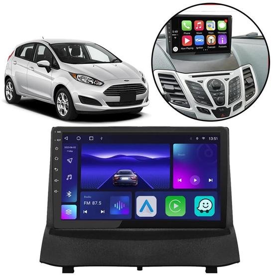 Imagem de Kit Multimídia Android 9 Polegadas Ford Fiesta 2012 2013 2014 2015 2016 2017 2018 Carplay Android Auto Waze Youtube 32gb Rom 2gb Ram