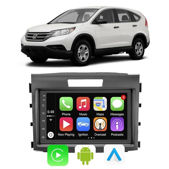 Imagem de Kit Multimidia Android-Auto/Carplay Crv 2012 2013 2014 2015 2016 7" Voz Google Siri Tv Gps