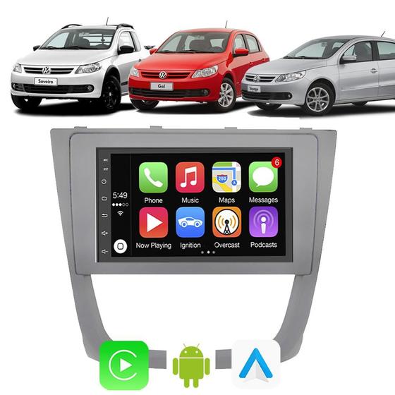 Kit Multimidia Android Auto Carplay Gol Saveiro Voyage G5 2008 2009 ...