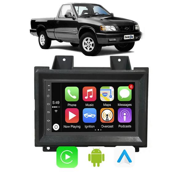 Kit Multimidia Android Blazer S10 1995 a 2000 7 Pol Carplay + Câmera de ...