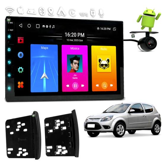 Imagem de Kit Multimídia Android Carplay 7 Pol Ford KA 1999 2000 010 02 03 04 05 06 07 08 09 2010 2011