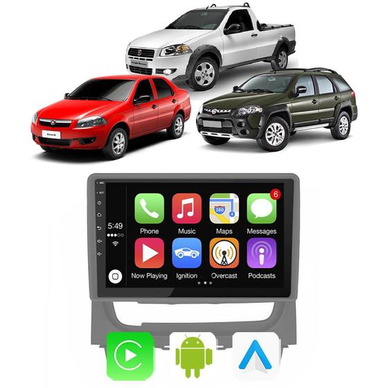 Imagem de Kit Multimidia Android Carplay 9" Palio Weekend Siena El Strada 2012-2020