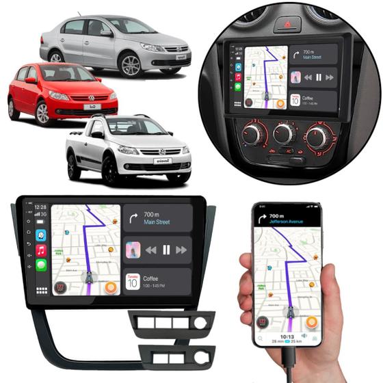 Imagem de Kit Multimidia Android Carplay Gol G5 2008 a 2012 7Pol Câmera e Moldura