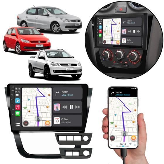 Imagem de Kit Multimidia Android Carplay Gol G5 2008 a 2012 9 Pol + Câmera e Moldura