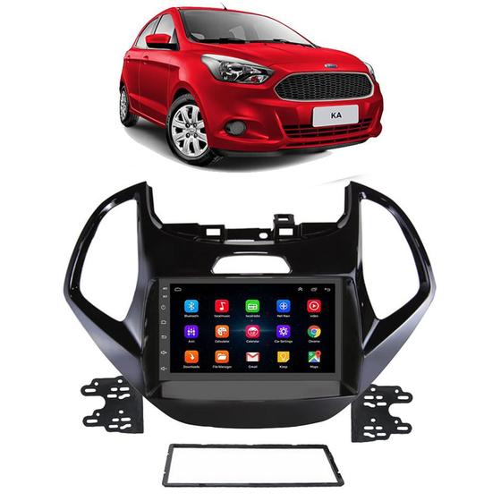 Imagem de  Kit Multimidia Android Ford Ka 2015 2016 2017 7 Pol + Câmera e Moldura