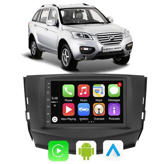 Imagem de Kit Multimidia Android Lifan X60 2013-2016 7Pol Carplay + Câmera