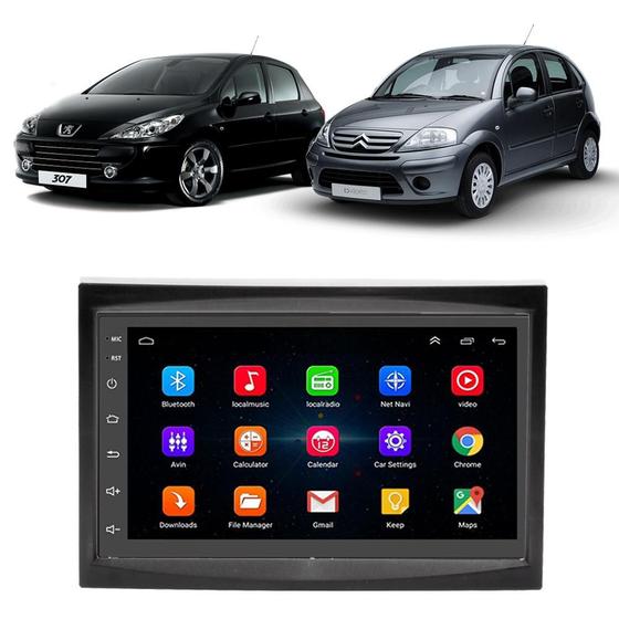 Imagem de Kit Multimídia Android Peugeot 307 Citroen C3 2002 A 2012 7" GPS Integrado Tv Online Wi-Fi USB