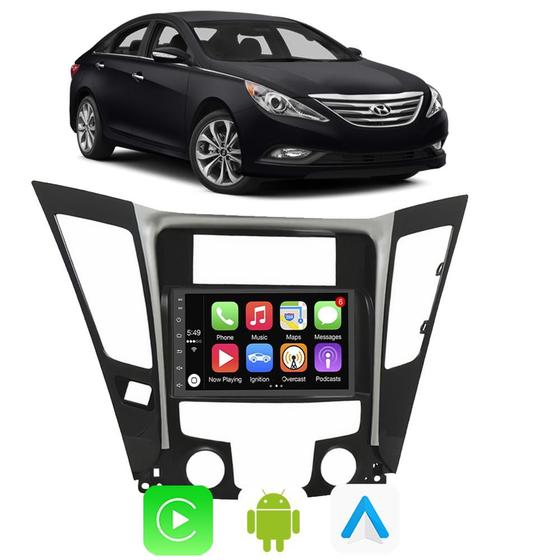 Imagem de Kit Multimidia Android Sonata 2011-2014 7 Pol Carplay + Câmera e Moldura