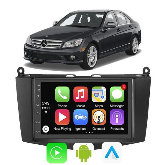 Imagem de Kit Multimidia C180 K C200 K 2007 08 09 2010 7" Android Auto CarPlay Voz Google Siri Tv Online