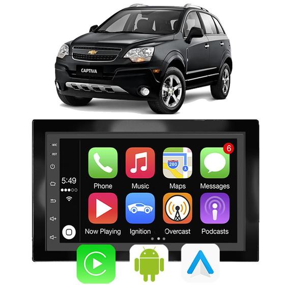 Imagem de Kit Multimidia Captiva 2008 09 10 11 12 13 14 15 16 2017 7" Android Auto CarPlay Voz Google Siri Tv Bluetooth