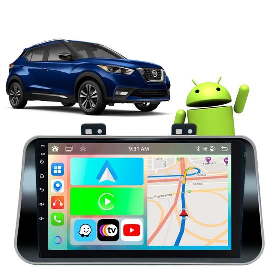 Imagem de Kit Multimidia CarPlay Android 9” 2GB 32GB  Kicks 2016-2023 + Câmera