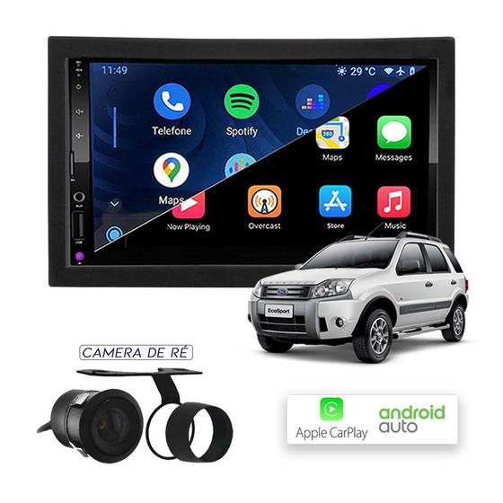 Imagem de Kit Multimídia CarPlay e Android Auto Escosport até 2011