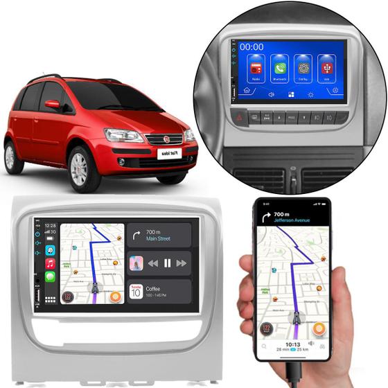 Imagem de Kit Multimídia Carplay Fiat Idea 2013-2016 7 Pol MP5 Touch-screen + Câmera de ré