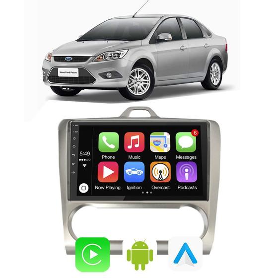 Imagem de Kit Multimidia Carplay Focus 09 10 11 12 2013 9 Polegadas CarPlay Android Auto Play Store Youtube Espelhamento Tv