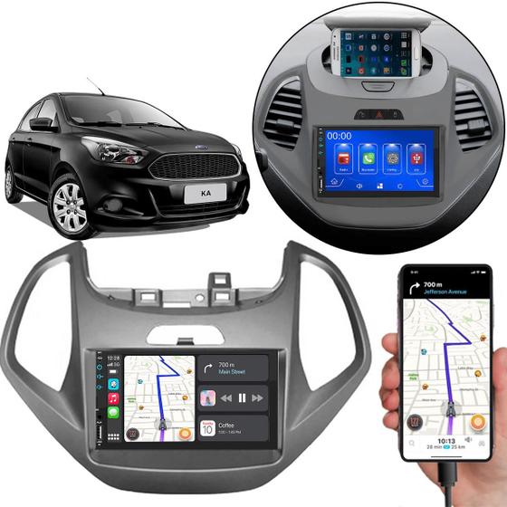 Imagem de Kit Multimídia Carplay Ford Ka 2015 2016 2017 7 Pol MP5 Touch-screen + Câmera