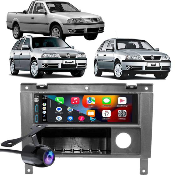 Imagem de Kit Multimídia Carplay Gol Parati Saveiro G3 2000-2005 1 Din + Câmera de ré