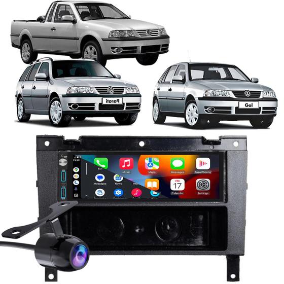 Imagem de Kit Multimídia Carplay Gol Parati Saveiro G3 2000-2005 1 Din + Câmera de ré