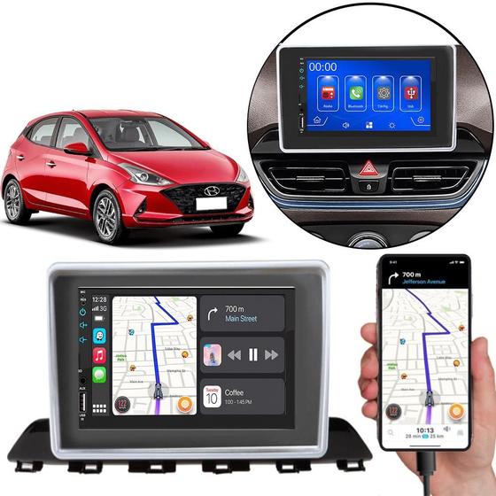 Imagem de Kit Multimídia Carplay Hb20 2020-2024 7 Pol MP5 Touch-screen + Câmera de Ré