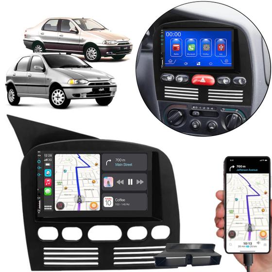 Imagem de Kit Multimídia Carplay Palio 1996-2003 7 Pol MP5 Touch-Screen + Câmera de ré