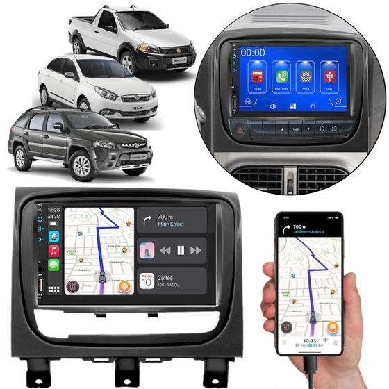Imagem de Kit Multimídia Carplay Palio Siena Strada 2012 A 2020 7 Pol MP5 Touch-screen