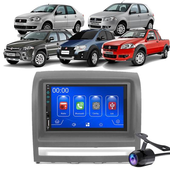 Imagem de Kit Multimídia Carplay Siena Idea 7 Pol MP5 Touch-screen + Câmera de ré