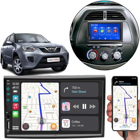 Imagem de Kit Multimídia Carplay Tiggo 2010 A 2015 7 Pol MP5 Touch-screen + Câmera de ré