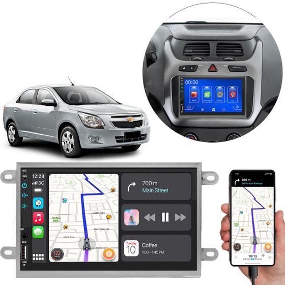 Imagem de Kit Multimidia Chevrolet Cobalt 2013 a 2016 Mp5 7 Pol Android Auto Carplay