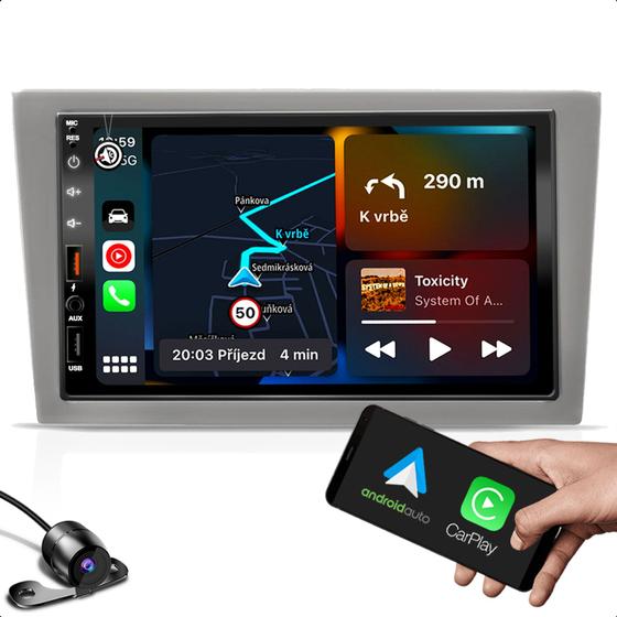 Imagem de Kit Multimidia com Bluetooth Carplay e 2 entradas usb + Moldura 7 Polegadas + Camera de ré