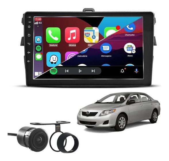 Imagem de Kit Multimidia Corolla 08 / 14 Carplay AndroidAuto 9 Pol BT USB FM - Roadstar 908BR