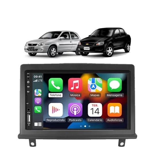 Imagem de Kit Multimídia Corsa Classic 7 Pol CarPlay AndroidAuto USB SD Rádio Bt - FirstOption 8100