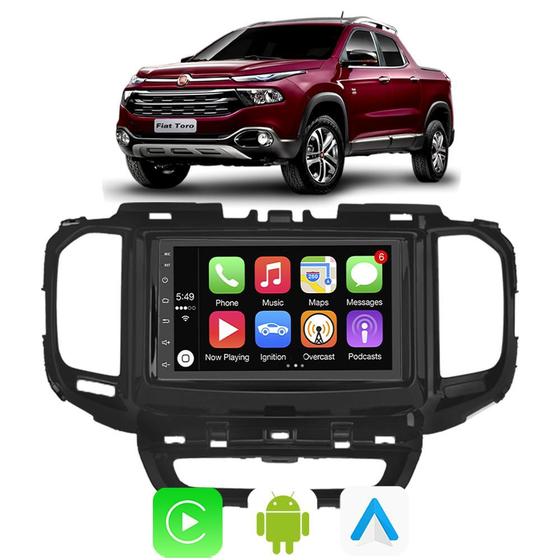 Imagem de Kit Multimidia Fiat Toro 2016 17 18 19 20 21 22 2023 7" CarPlay Android Auto Tv Online Waze 