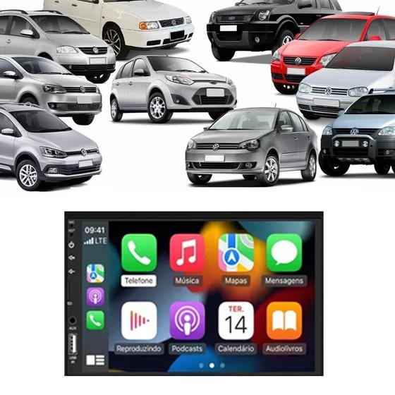 Imagem de Kit Multimídia Fiesta 2005 até 2014 7 Pol CarPlay AndroidAuto USB SD Radio