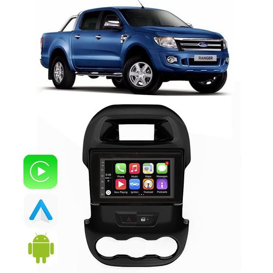 Imagem de Kit Multimidia Ford Ranger 2012 A 2016 7" Carplay/Android-Auto Comando Por Voz Siri Tv Online Wifi