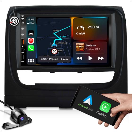 Imagem de kit multimidia função carplay bluetooth e espelhamento + moldura de 7 polegadas + camera de ré