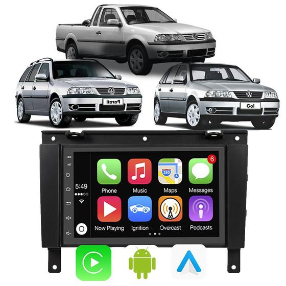 Imagem de Kit Multimidia Gol G3 Parati Saveiro 2000 01 02 03 04 2005 7" Android Auto CarPlay  Voz Google Siri Tv Online