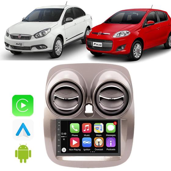 Imagem de Kit Multimidia Grand Siena 2012 13 14 15 16 17 18 19 20 2021 7" Android Auto CarPlay Voz Google Siri Tv Online Gps