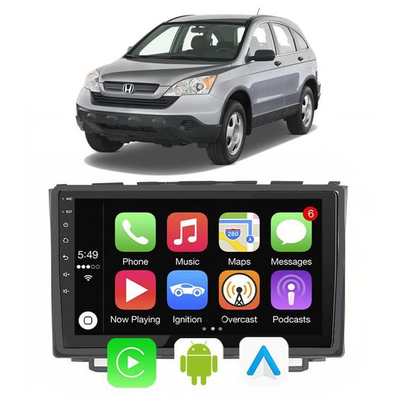 Imagem de Kit Multimidia Honda CRV 2007 08 09 10 2011 9" CarPlay Android Auto  Google Assistente e Siri