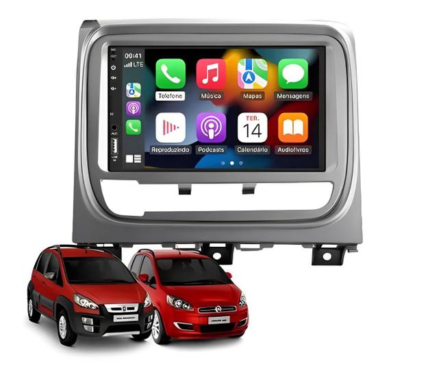 Imagem de Kit Multimídia Idea 12 / 14 Mold Prata 7 Pol CarPlay AndroidAuto Bt - 8100 FirstOption