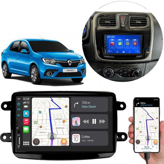 Imagem de Kit Multimidia Logan 2011 a 2024 Mp5 7" Pol Android-Auto Carplay