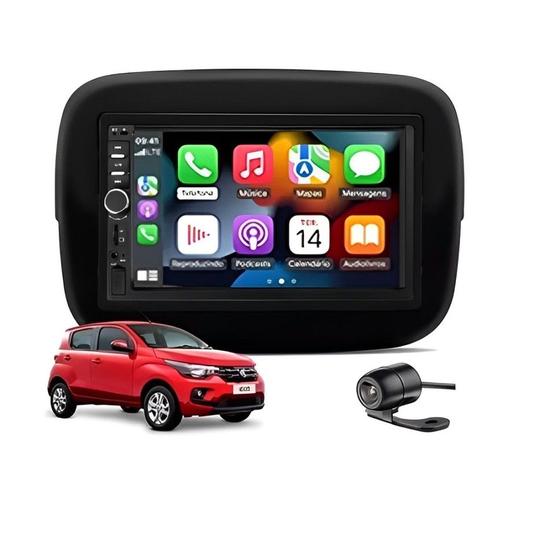 Imagem de Kit Multimídia Mobi 2017 / 2024 7 Pol Carplay AndroidAuto USB BT - First Option 7810HCPAA