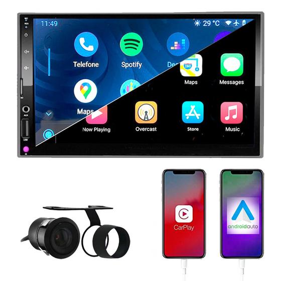 Imagem de Kit Multimídia MP10 Carplay e Android Auto com Camera de Ré
