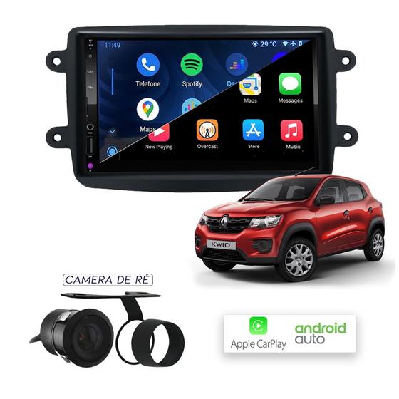 Imagem de Kit Multimídia MP10 CarPlay e Android Auto Kwid 2009 a 2016