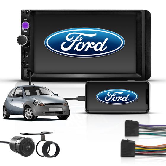 Imagem de Kit Multimídia Mp5 2 Din 7" Bt Espelha Ford Ka 1999 a 2011