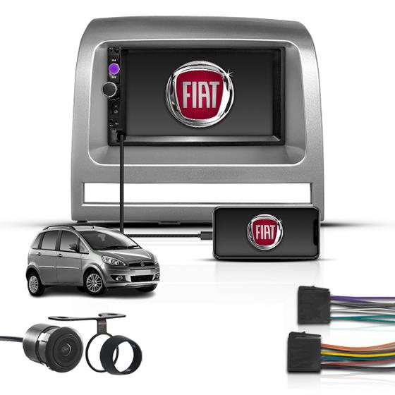 Imagem de Kit Multimídia Mp5 2 Din 7" Bt Espelha Universal Fiat Idea