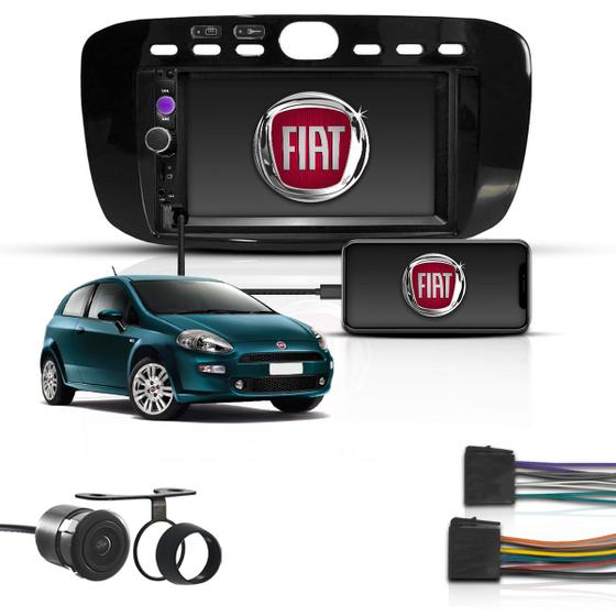 Imagem de Kit Multimídia Mp5 2 Din 7" Bt Universal Espelha Fiat Punto