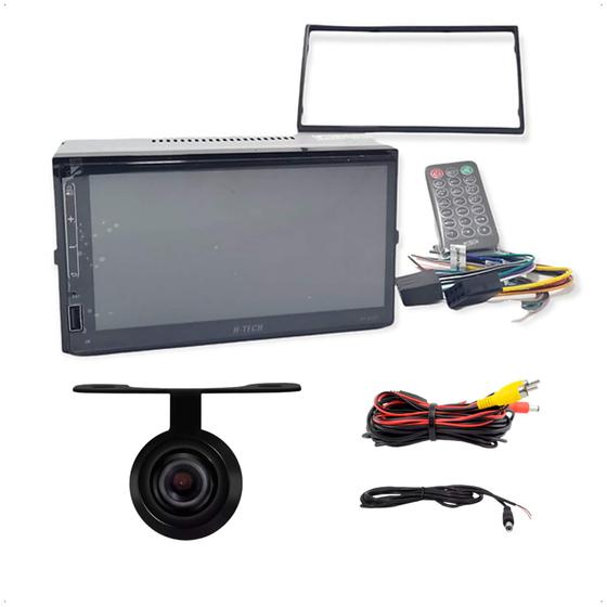 Imagem de Kit Multimídia MP5 2 Din 7 Pol USB/Auxiliar/BT/Espelhamento/Chinês/Japonês Full Touch com Controle + Câmera de Ré