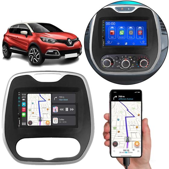 Imagem de Kit Multimídia Mp5 Captiva 2008-2017 Tela 7 Pol Bluetooth Carplay Android-Auto + Câmera de Ré