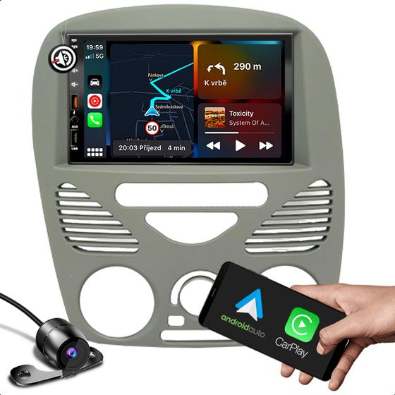Imagem de kit multimidia mp5 com bluetooth espelhamento e carplay + moldura de 7 polegadas + camera de ré